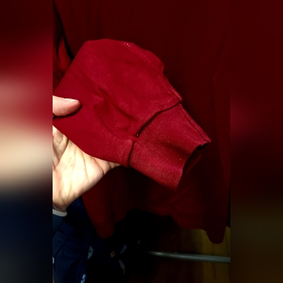 Roundtree & Yorke Deep Red Long Sleeve Polo Golf Collared Shirt Large Tall - Picture 4 of 5